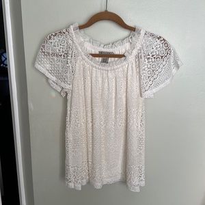 Cream Crochet Top